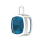 Nova pendant attachment in a plain bezel setting with cushion shaped London Blue Topaz Gardiner Brothers