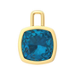 Nova pendant attachment in a plain bezel setting with cushion shaped London Blue Topaz Gardiner Brothers Yellow Gold