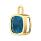 Nova pendant attachment in a plain bezel setting with cushion shaped London Blue Topaz Gardiner Brothers