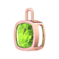 Nova pendant attachment in a plain bezel setting with cushion shaped Peridot Gardiner Brothers