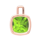 Nova pendant attachment in a plain bezel setting with cushion shaped Peridot Gardiner Brothers