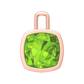 Nova pendant attachment in a plain bezel setting with cushion shaped Peridot Gardiner Brothers Rose Gold