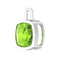 Nova pendant attachment in a plain bezel setting with cushion shaped Peridot Gardiner Brothers