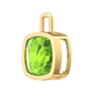 Nova pendant attachment in a plain bezel setting with cushion shaped Peridot Gardiner Brothers