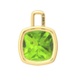 Nova pendant attachment in a plain bezel setting with cushion shaped Peridot Gardiner Brothers