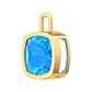 Nova pendant attachment in a plain bezel setting with cushion shaped Swiss Blue Topaz Gardiner Brothers