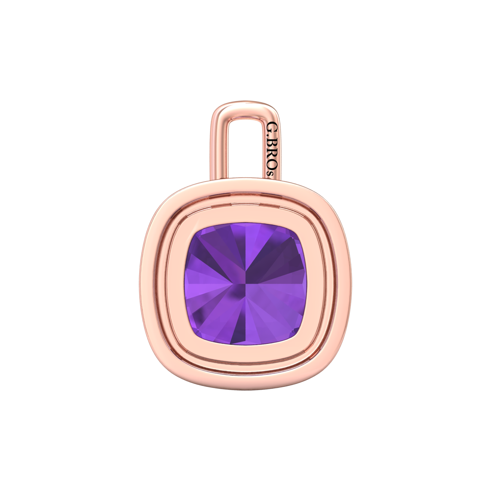 Nova diamond set pendant attachment set with a cushion shaped Amethyst Gardiner Brothers