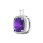 Nova diamond set pendant attachment set with a cushion shaped Amethyst Gardiner Brothers
