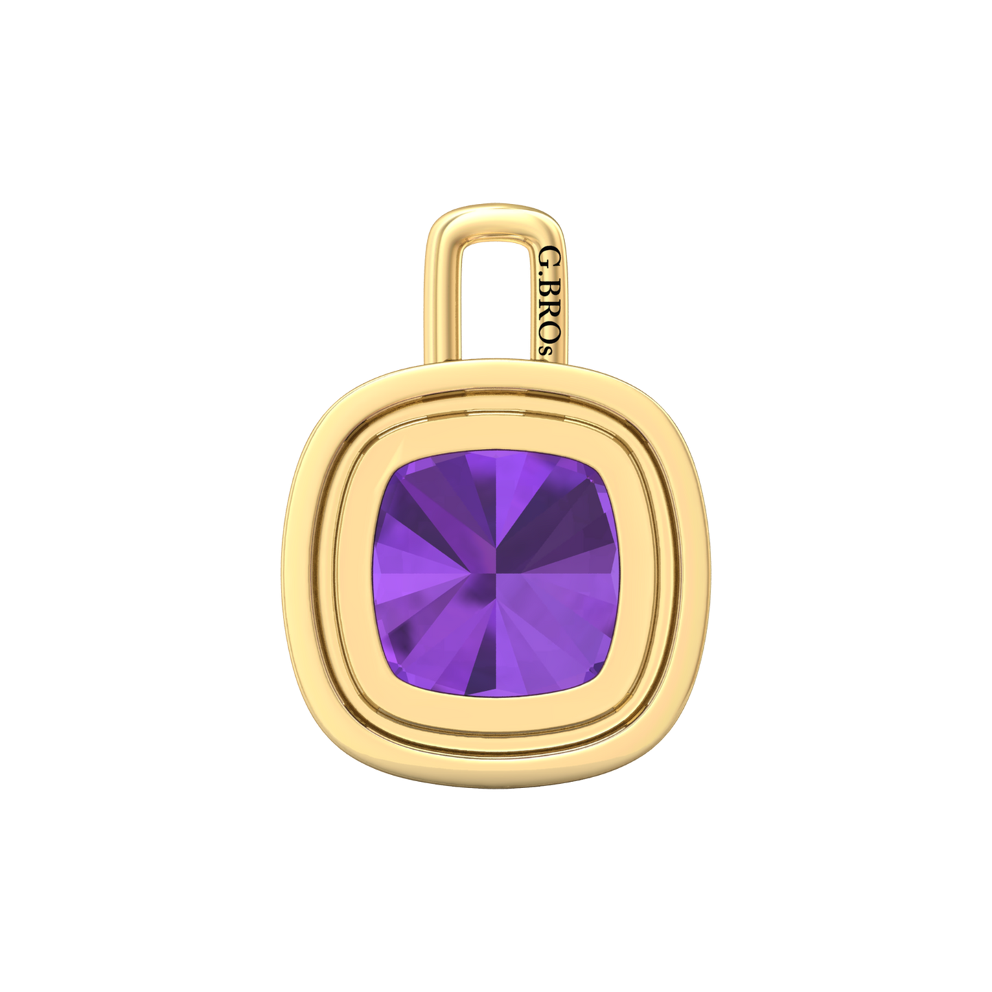Nova diamond set pendant attachment set with a cushion shaped Amethyst Gardiner Brothers