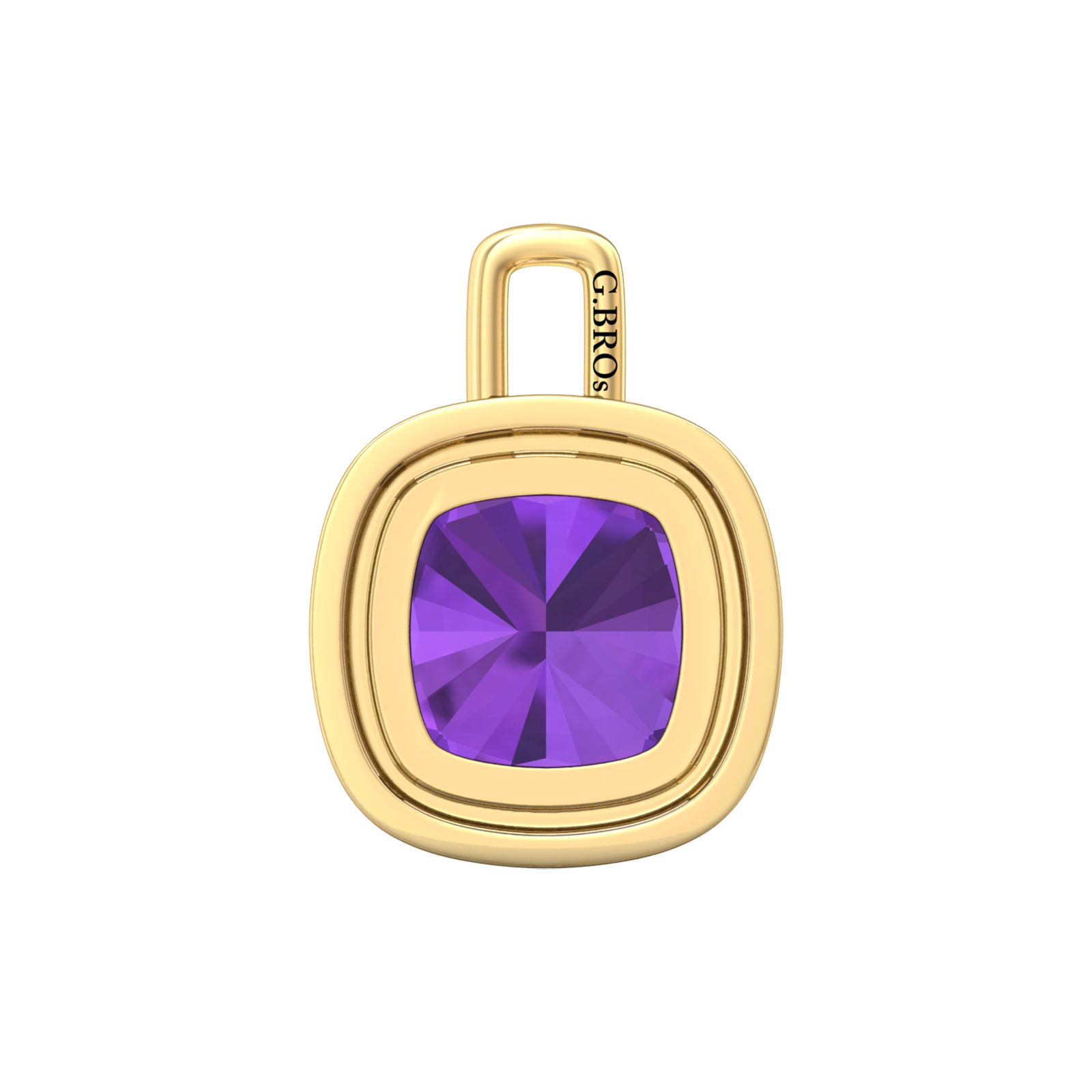 Nova diamond set pendant attachment set with a cushion shaped Amethyst Gardiner Brothers