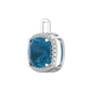 Nova diamond set pendant attachment set with a cushion shaped London Blue Topaz Gardiner Brothers