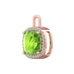 Nova diamond set pendant attachment set with a cushion shaped Peridot Gardiner Brothers