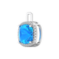 Nova diamond set pendant attachment set with a cushion shaped Swiss Blue Topaz Gardiner Brothers