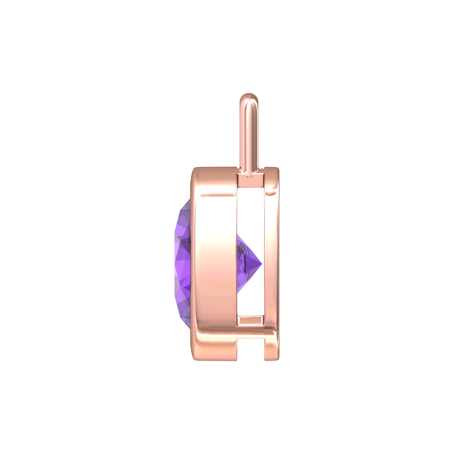 Nova pendant attachment in a plain bezel setting with round Amethyst Gardiner Brothers