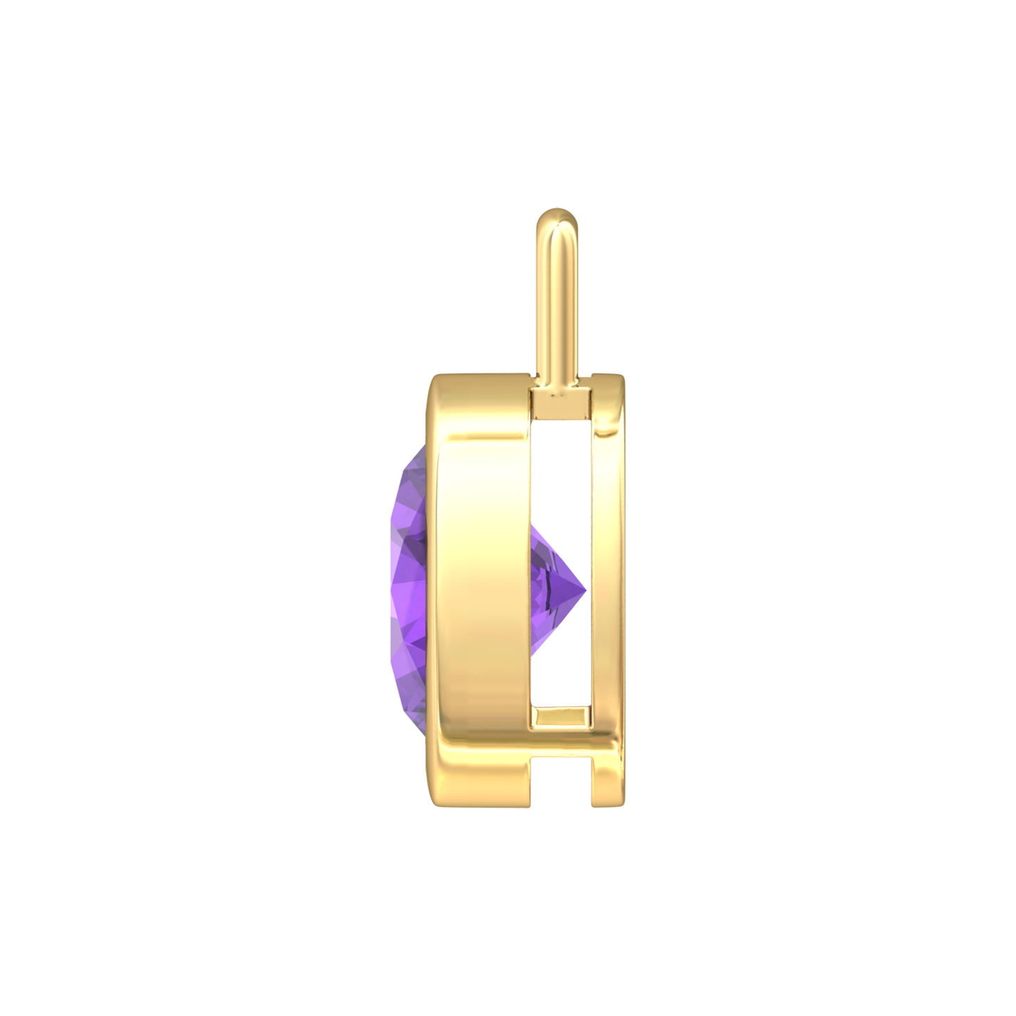 Nova pendant attachment in a plain bezel setting with round Amethyst Gardiner Brothers