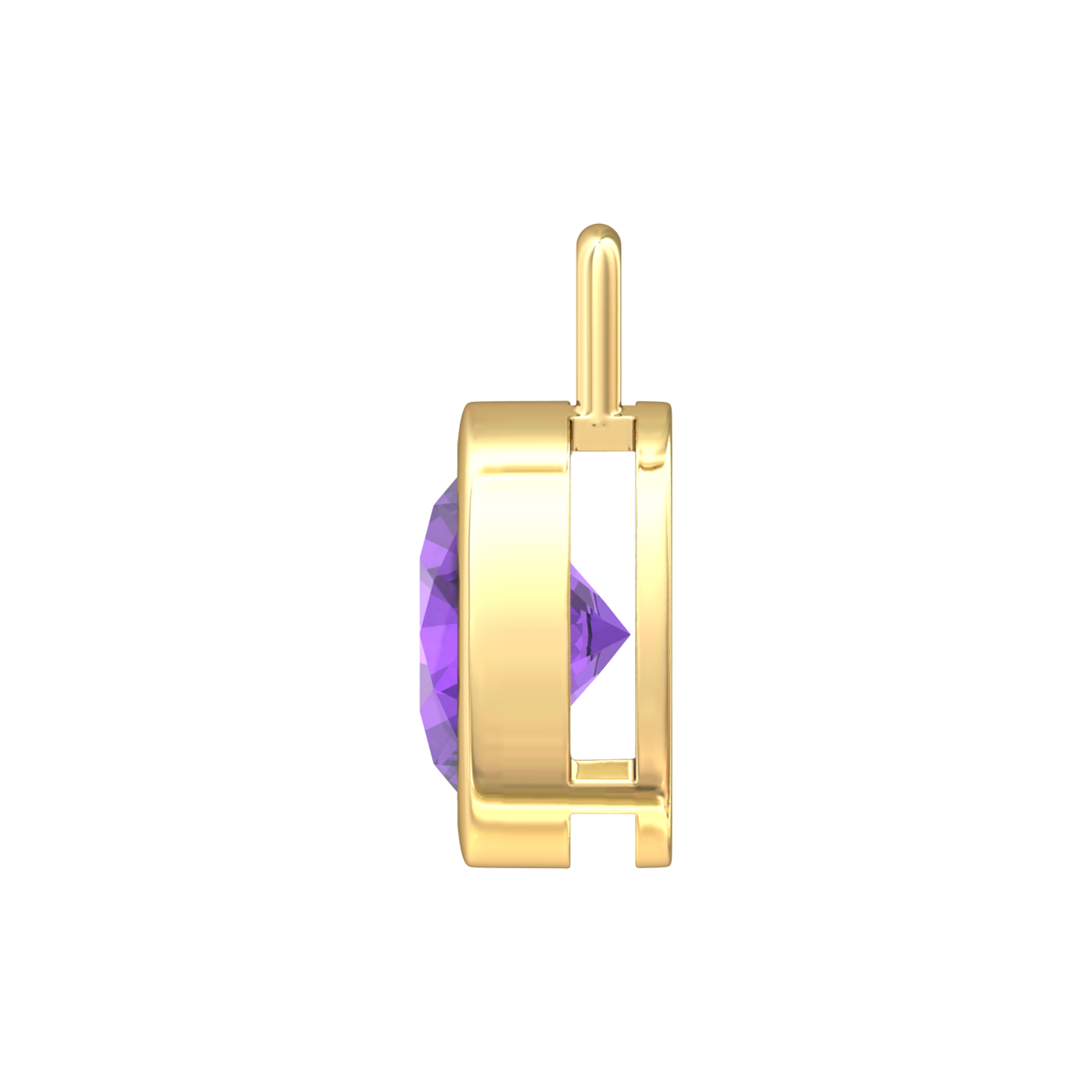 Nova pendant attachment in a plain bezel setting with round Amethyst Gardiner Brothers