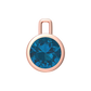 Nova pendant attachment in a plain bezel setting with round London Blue Topaz Gardiner Brothers Rose Gold