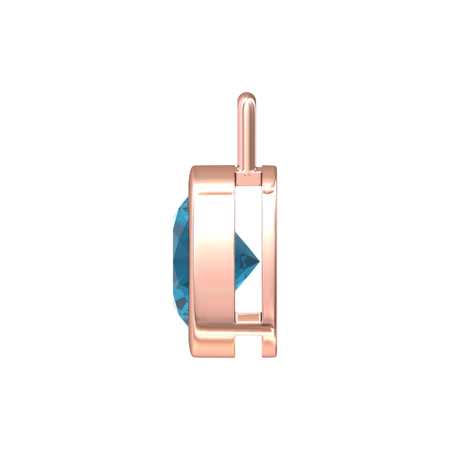 Nova pendant attachment in a plain bezel setting with round London Blue Topaz Gardiner Brothers