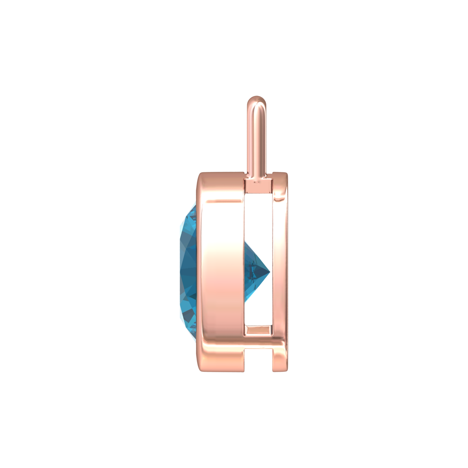 Nova pendant attachment in a plain bezel setting with round London Blue Topaz Gardiner Brothers