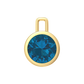 Nova pendant attachment in a plain bezel setting with round London Blue Topaz Gardiner Brothers Yellow Gold