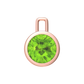 Nova pendant attachment in a plain bezel setting with round Peridot Gardiner Brothers Rose Gold
