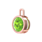 Nova pendant attachment in a plain bezel setting with round Peridot Gardiner Brothers