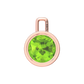 Nova pendant attachment in a plain bezel setting with round Peridot Gardiner Brothers