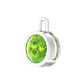 Nova pendant attachment in a plain bezel setting with round Peridot Gardiner Brothers