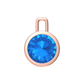 Nova pendant attachment in a plain bezel setting with round Swiss Blue Topaz Gardiner Brothers Rose Gold