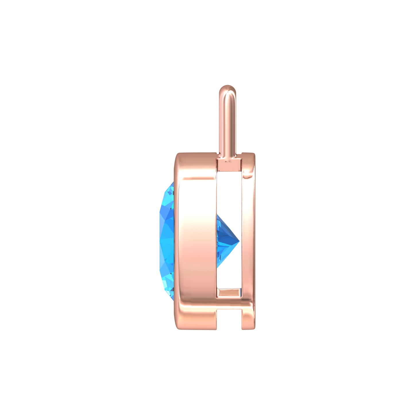 Nova pendant attachment in a plain bezel setting with round Swiss Blue Topaz Gardiner Brothers
