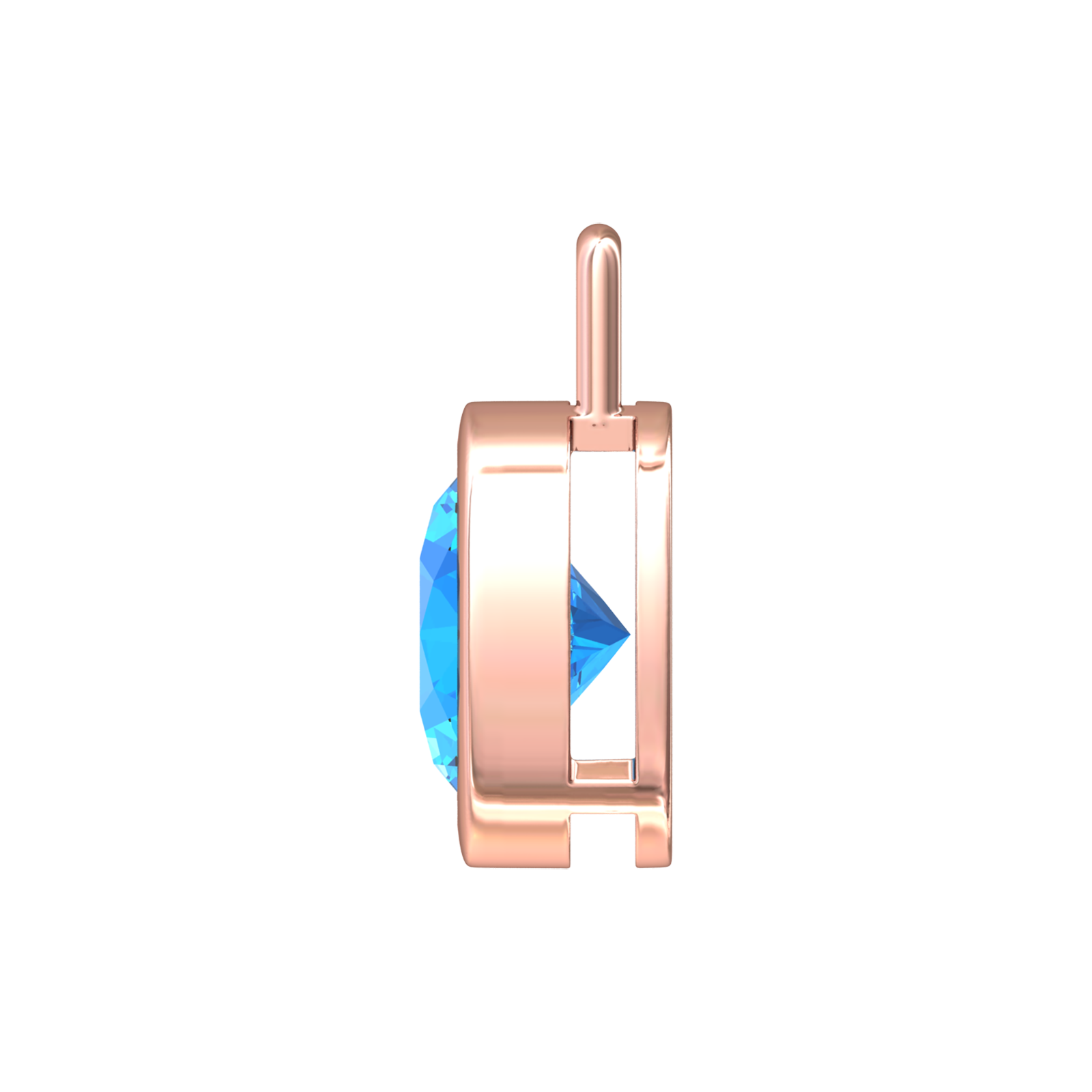 Nova pendant attachment in a plain bezel setting with round Swiss Blue Topaz Gardiner Brothers