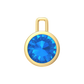 Nova pendant attachment in a plain bezel setting with round Swiss Blue Topaz Gardiner Brothers Yellow Gold