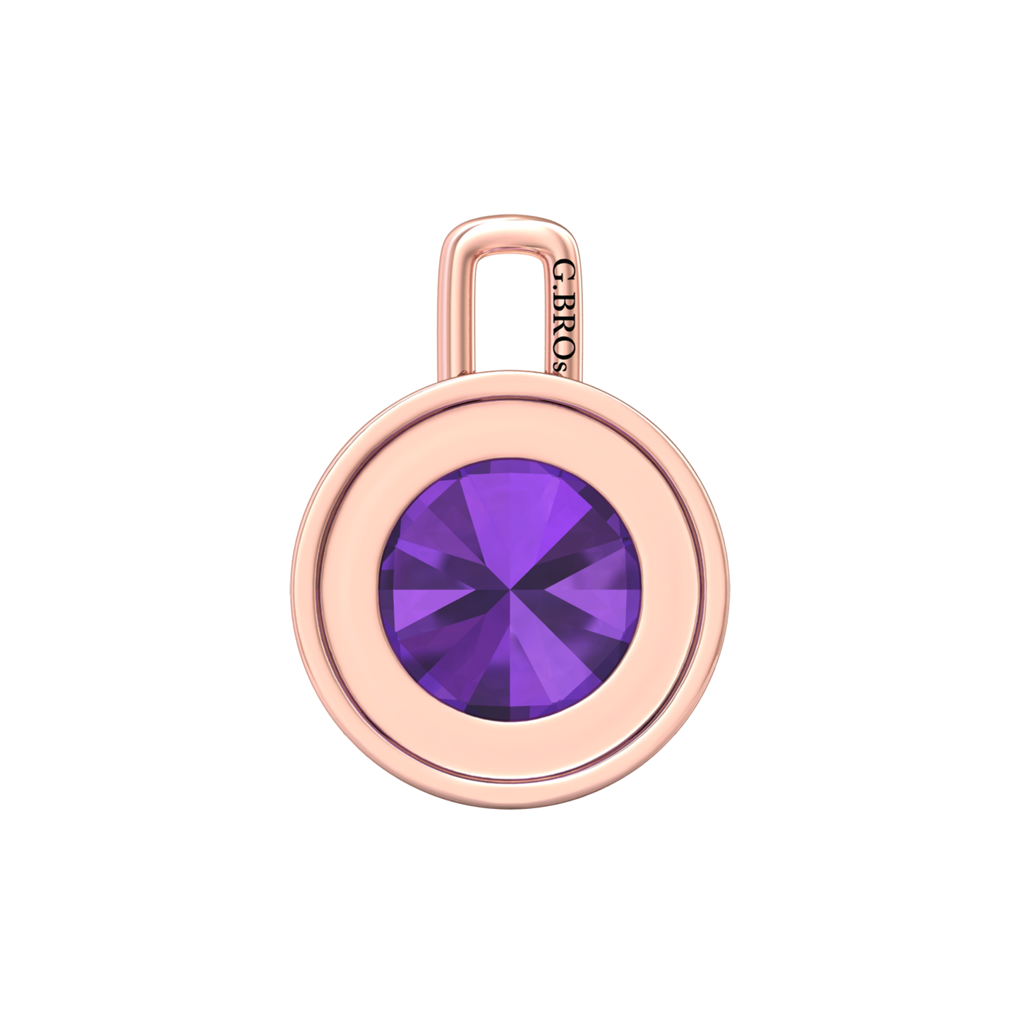 Nova diamond set pendant attachment set with a round Amethyst Gardiner Brothers