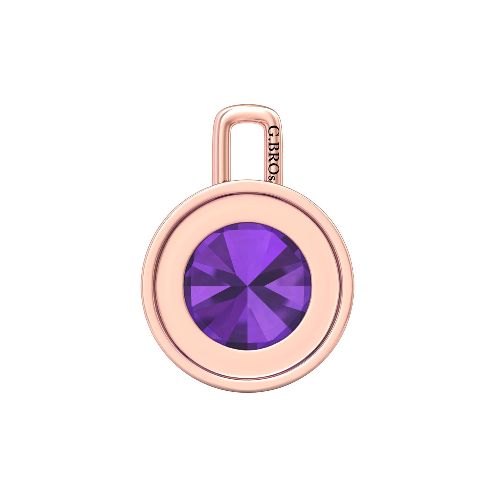 Nova diamond set pendant attachment set with a round Amethyst Gardiner Brothers