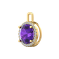 Nova diamond set pendant attachment set with a round Amethyst Gardiner Brothers