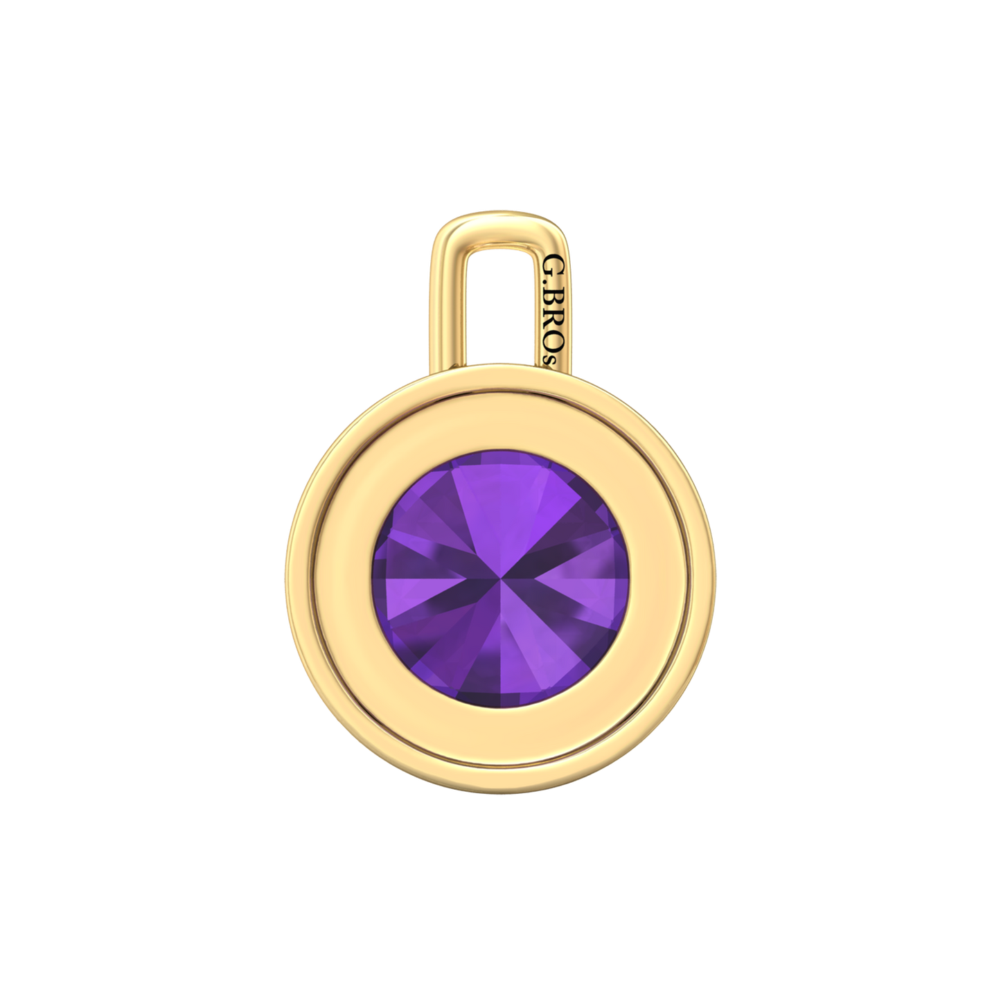 Nova diamond set pendant attachment set with a round Amethyst Gardiner Brothers