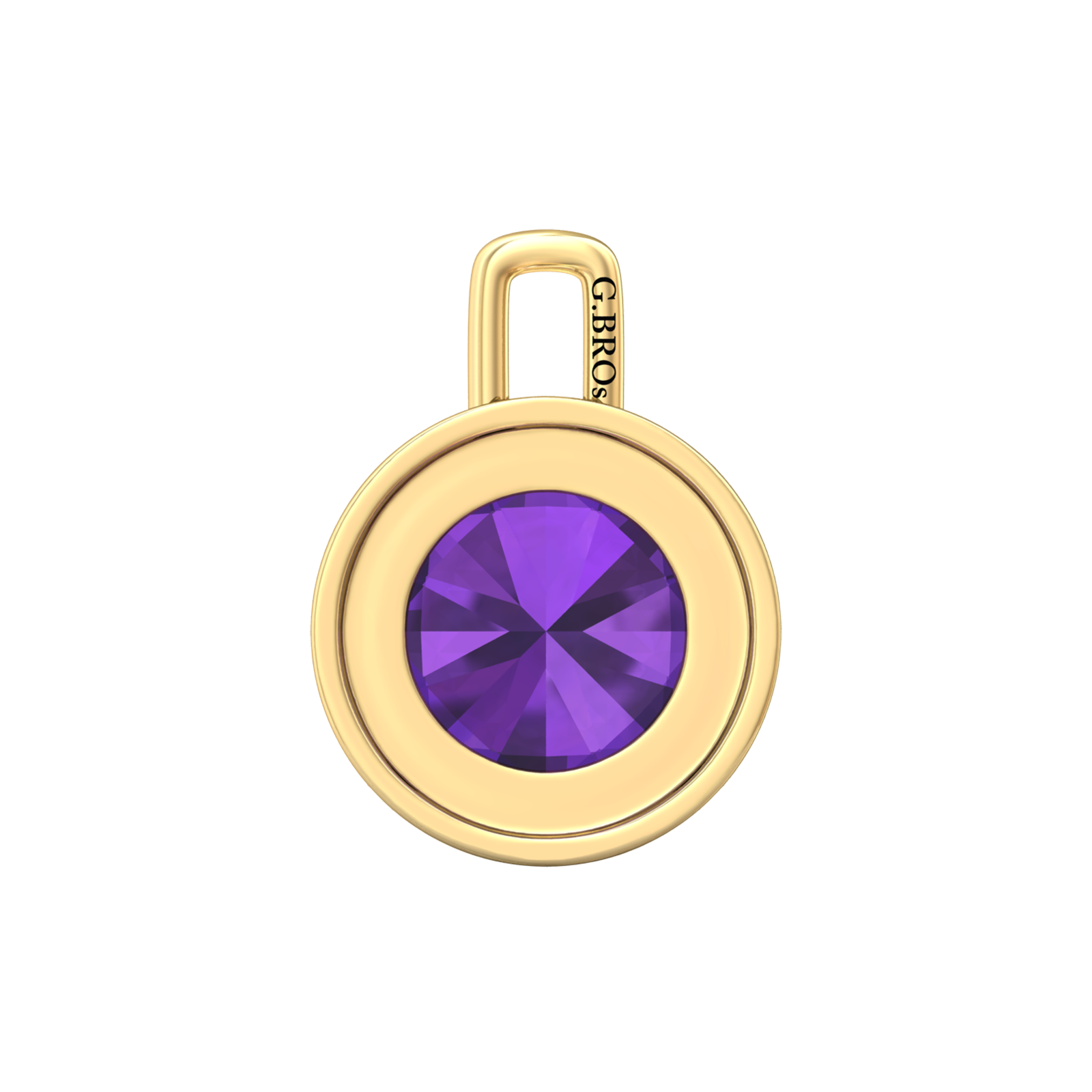 Nova diamond set pendant attachment set with a round Amethyst Gardiner Brothers