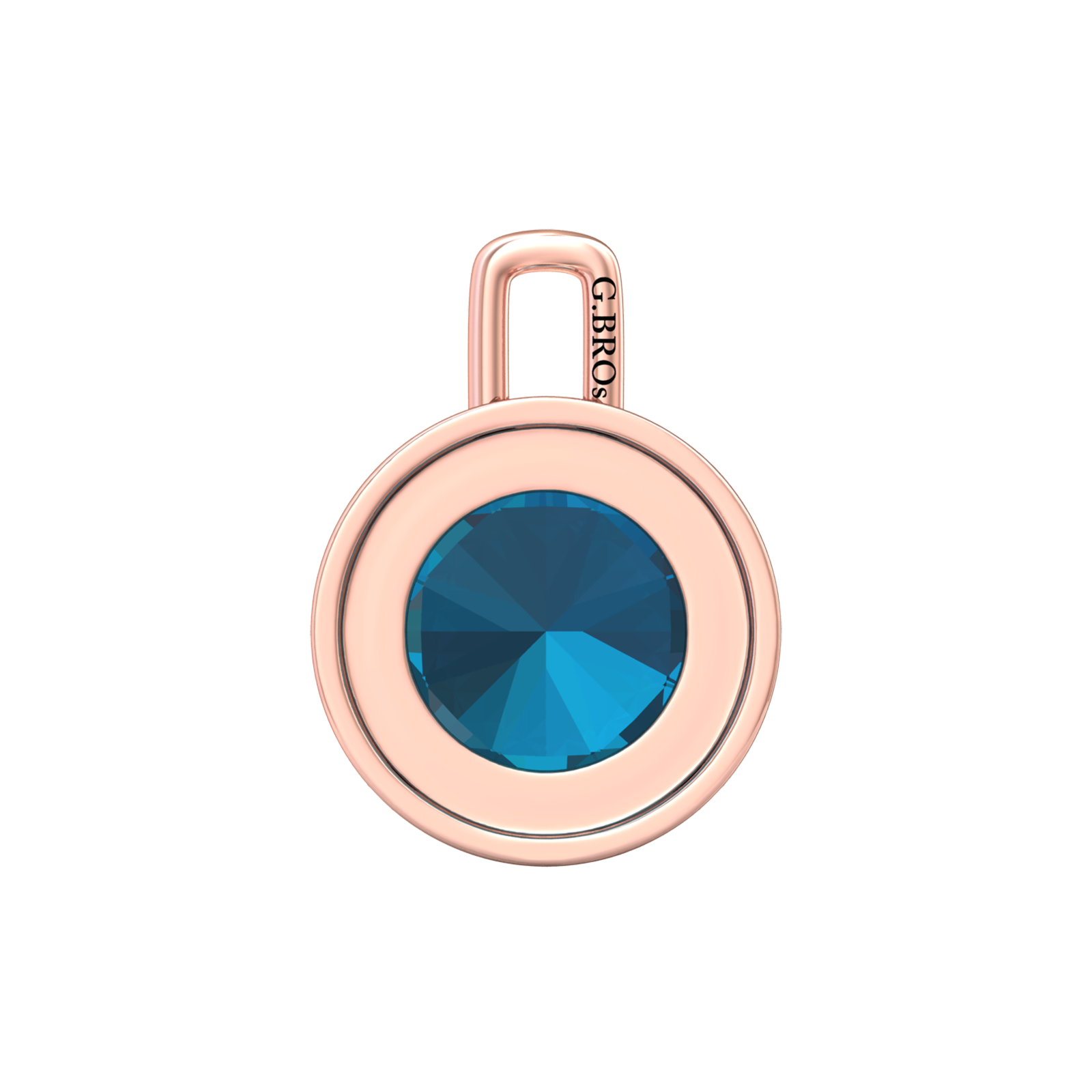 Nova diamond set pendant attachment set with a round London Blue Topaz Gardiner Brothers