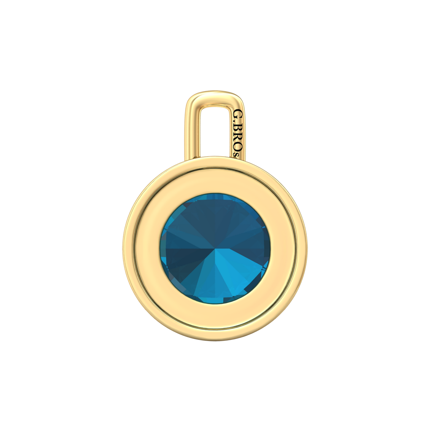 Nova diamond set pendant attachment set with a round London Blue Topaz Gardiner Brothers