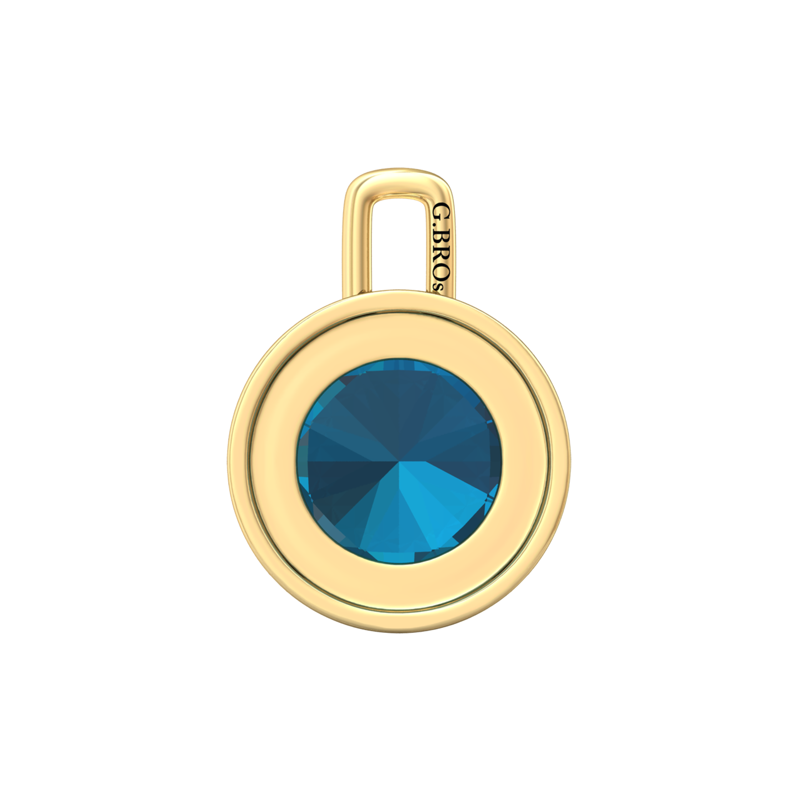 Nova diamond set pendant attachment set with a round London Blue Topaz Gardiner Brothers