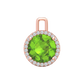 Nova diamond set pendant attachment set with a round Peridot Gardiner Brothers Rose Gold