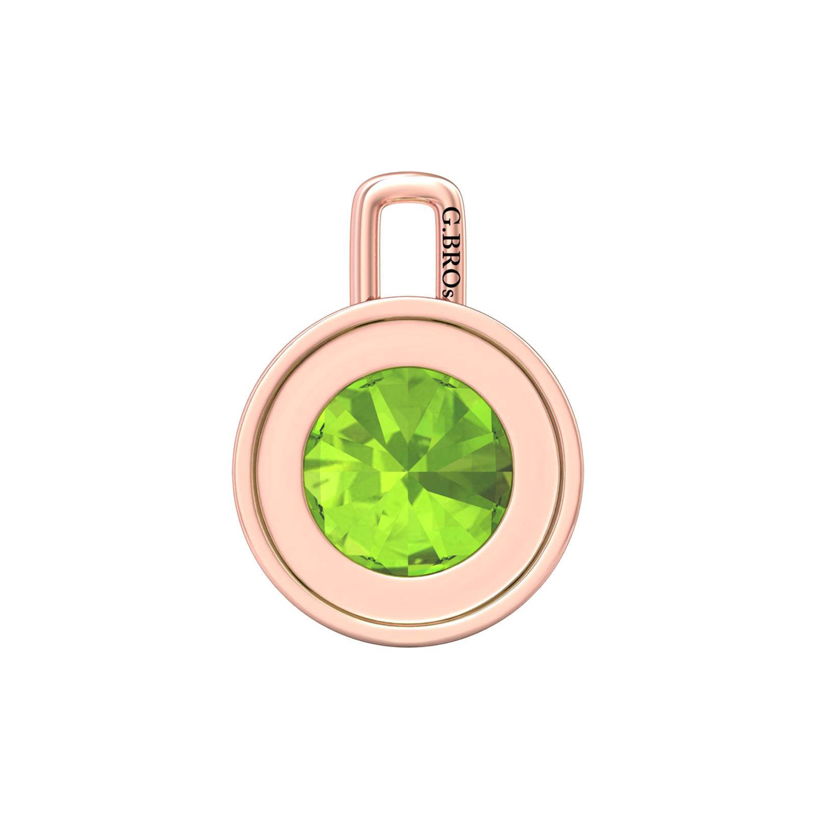 Nova diamond set pendant attachment set with a round Peridot Gardiner Brothers