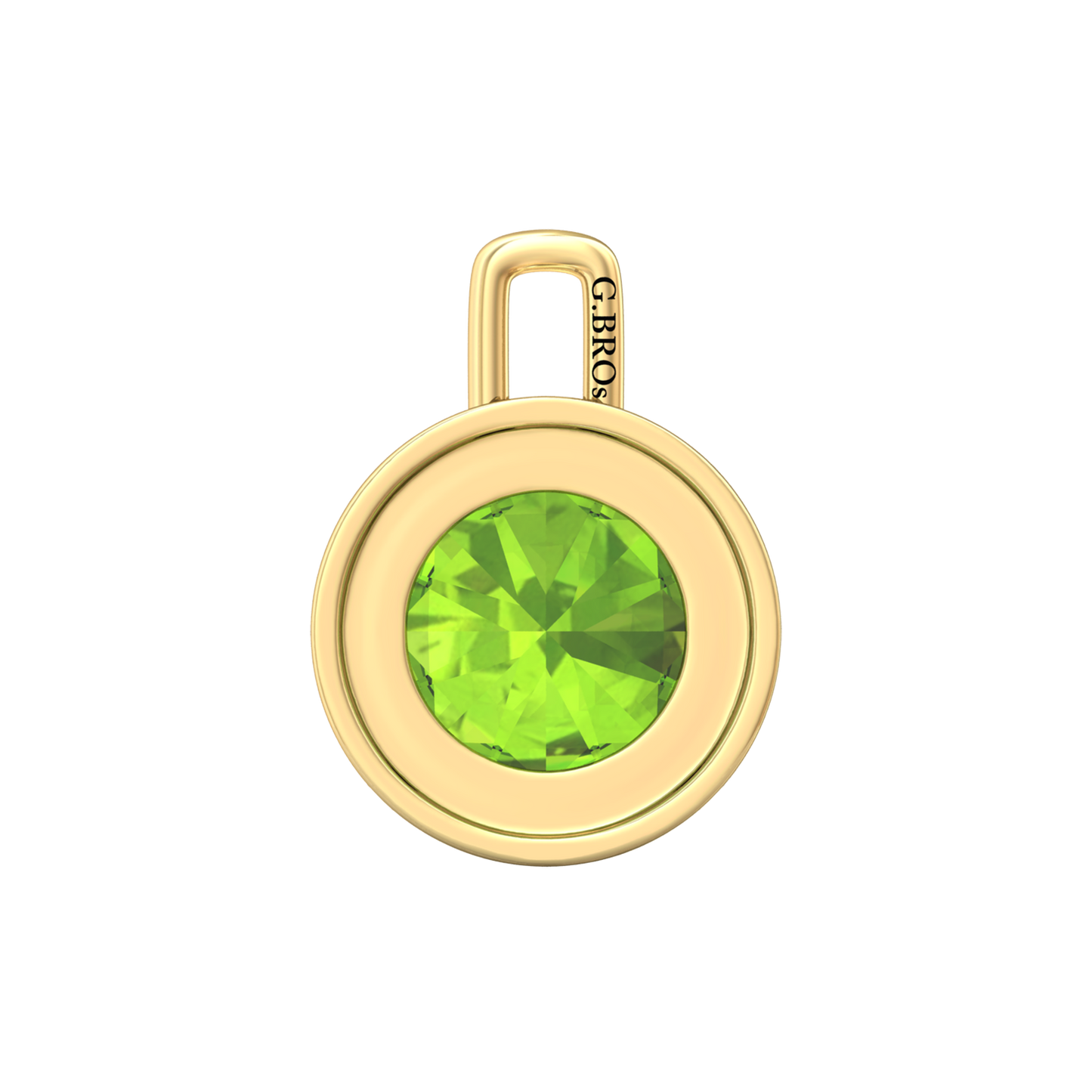 Nova diamond set pendant attachment set with a round Peridot Gardiner Brothers