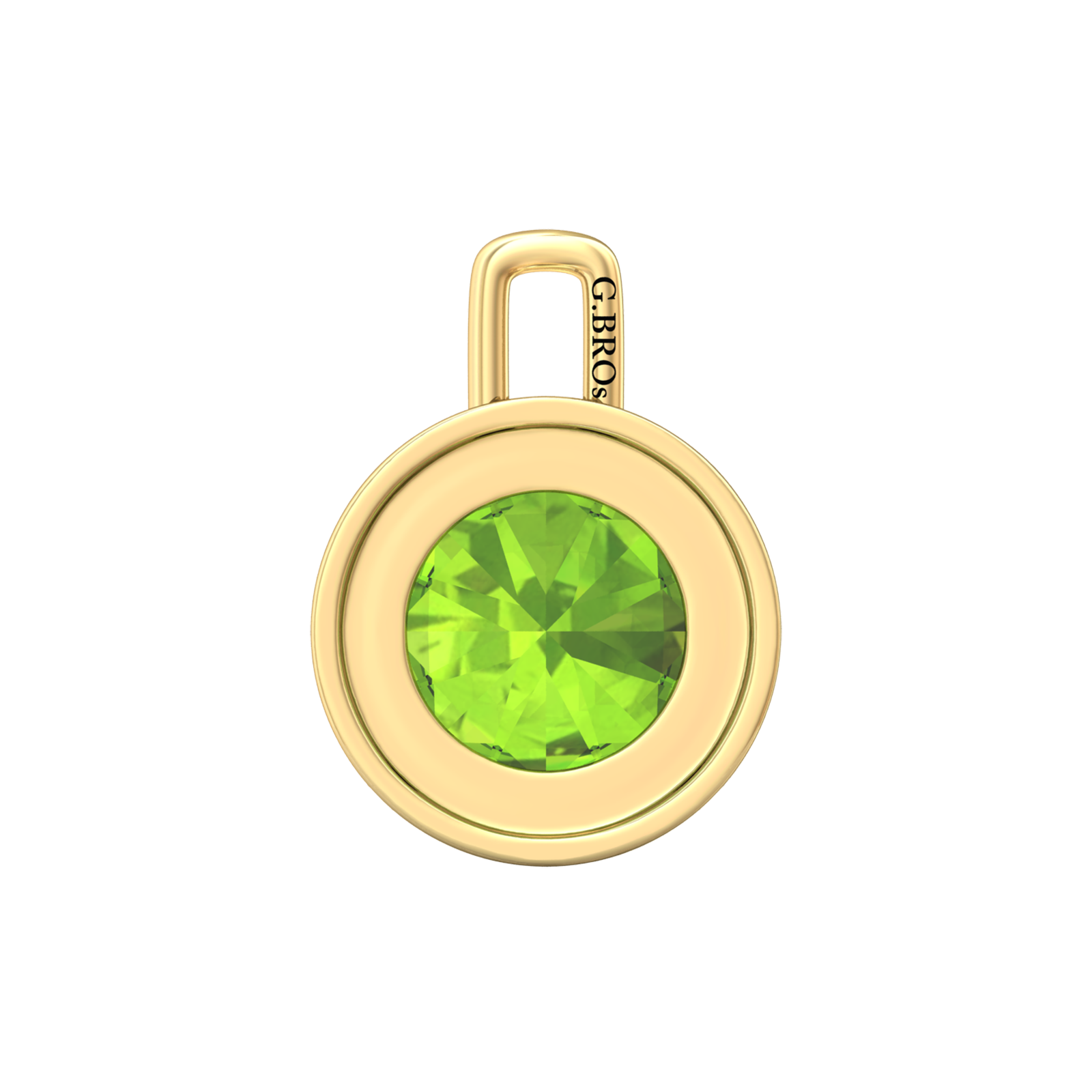 Nova diamond set pendant attachment set with a round Peridot Gardiner Brothers