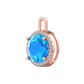 Nova diamond set pendant attachment set with a round Swiss Blue Topaz Gardiner Brothers