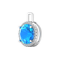 Nova diamond set pendant attachment set with a round Swiss Blue Topaz Gardiner Brothers