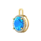 Nova diamond set pendant attachment set with a round Swiss Blue Topaz Gardiner Brothers