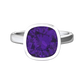 Nova cushion shaped Amethyst ring set in a plain bezel setting Gardiner Brothers