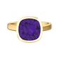 Nova cushion shaped Amethyst ring set in a plain bezel setting Gardiner Brothers