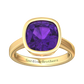Nova cushion shaped Amethyst ring set in a plain bezel setting Gardiner Brothers
